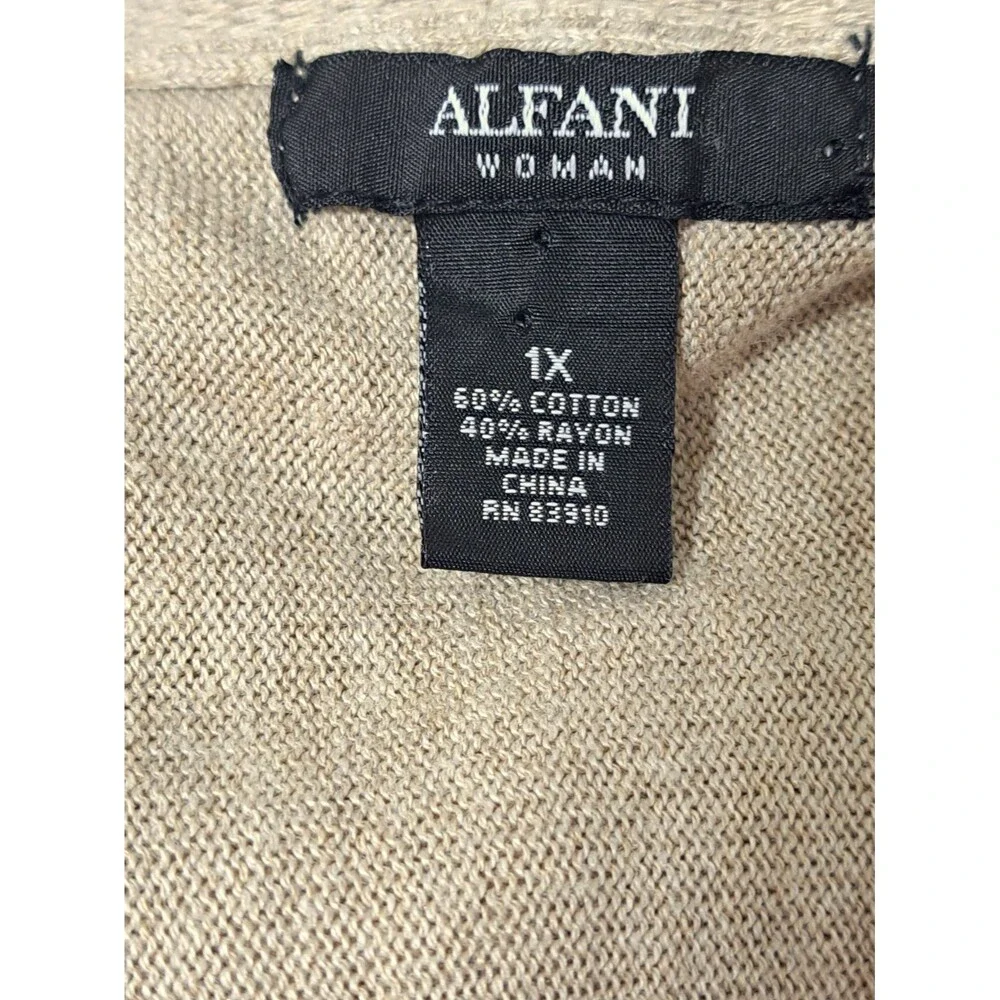Alfani Women's Lightweight Long Sleeve  Sweater Beige Sz 1X - Picture 6 of 6